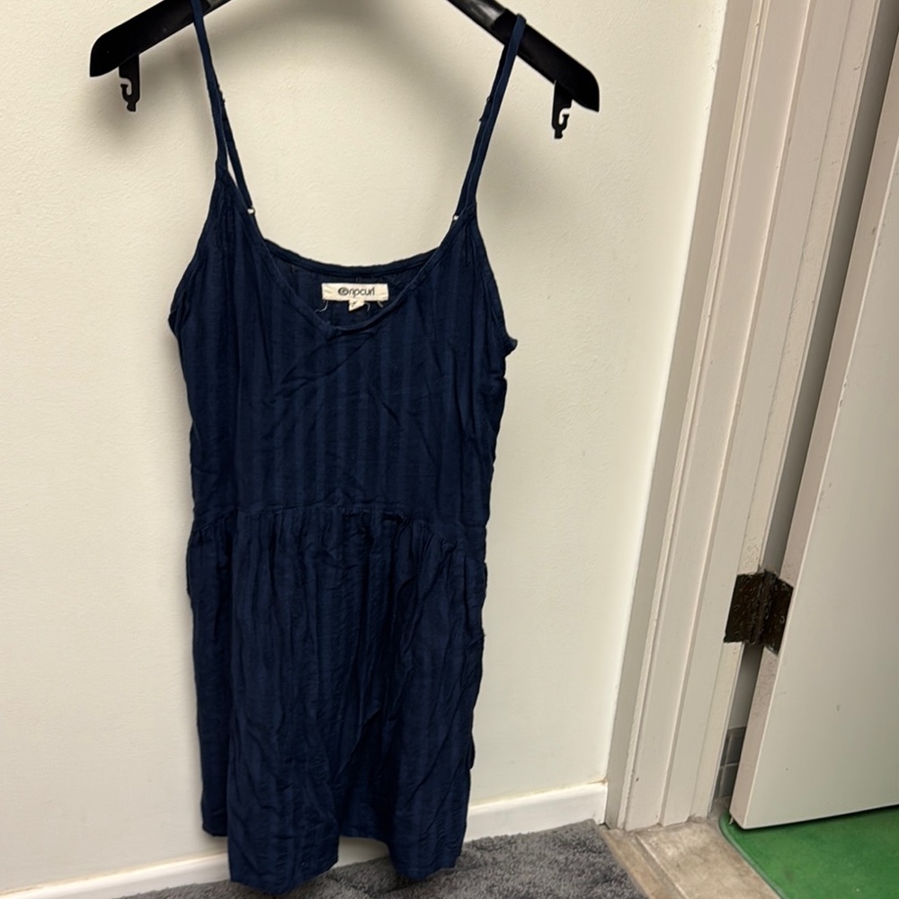 Rip Curl Deep Blue shadow stripe slip dress XS